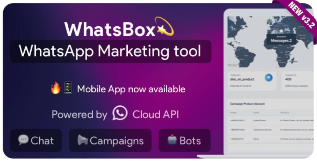 WhatsBox – WhatsApp Marketing Tool v3.7 (Bulk Sender, Chatbot, Auto Reply)